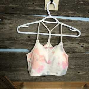 𝅺bluenotes Size Small NWT White/Tie Dye Crop Top/Sports Bra